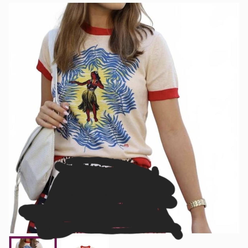 Me369 Women's Graphic Tee - Red and White - Picture 2 of 9